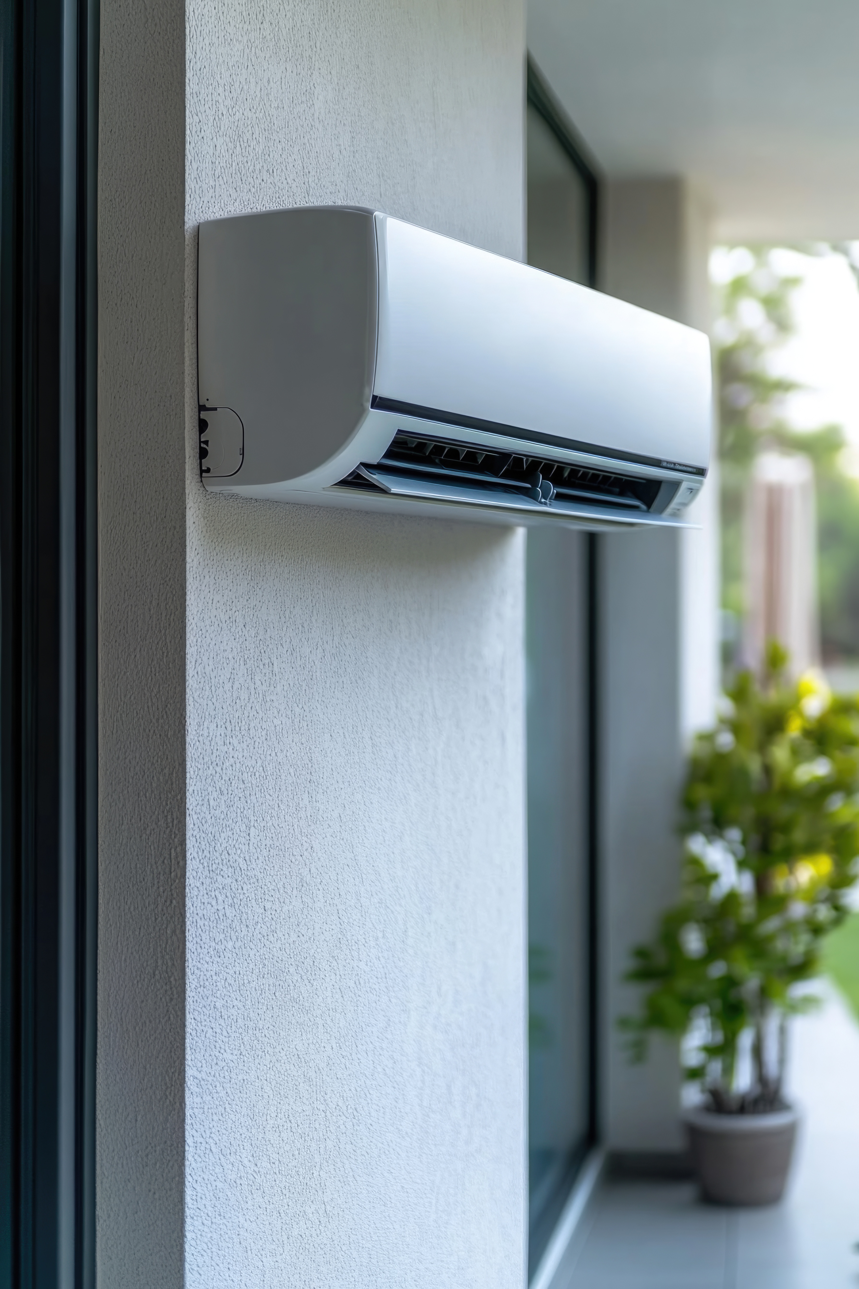 Central Air Conditioning Unit on Outside Wall